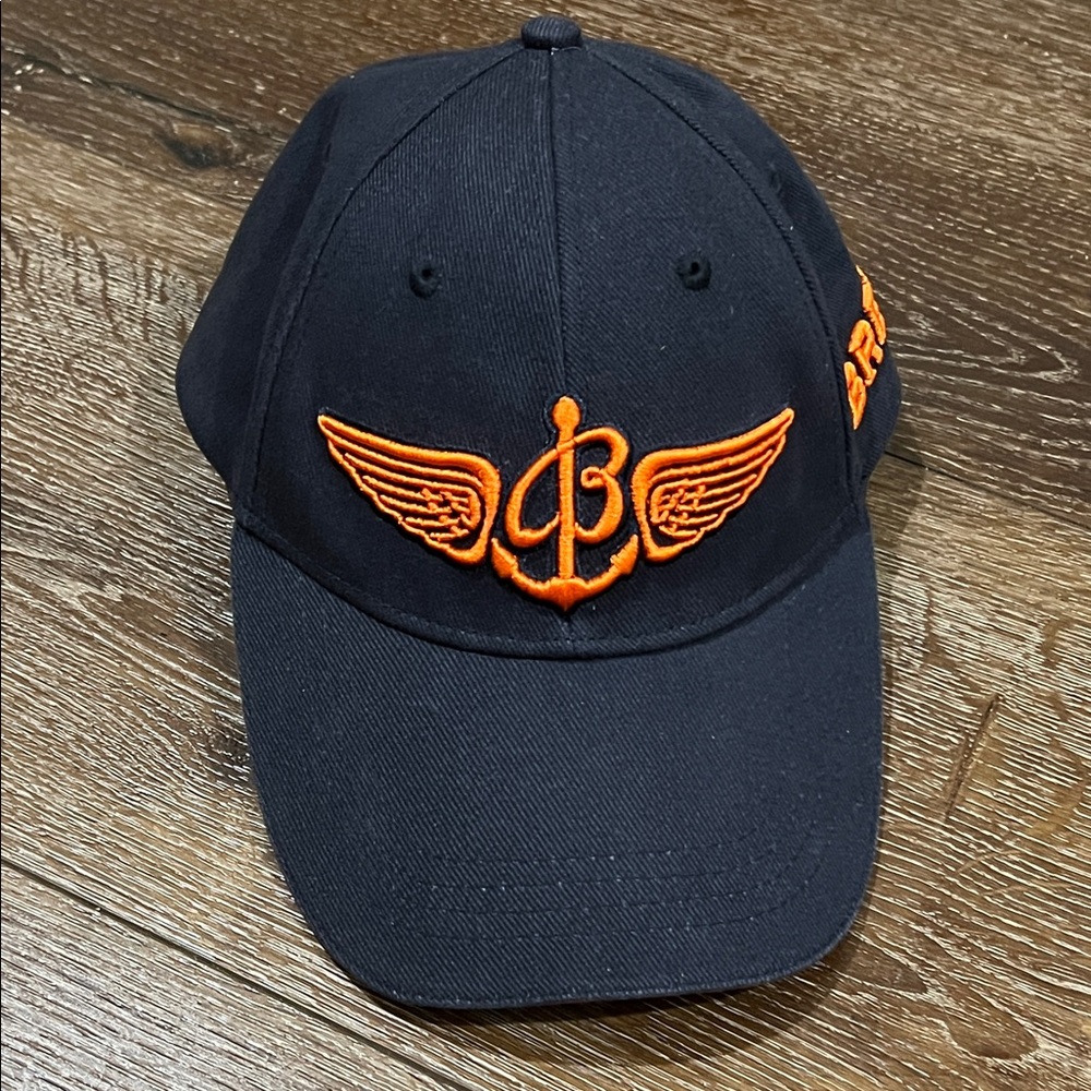 Breitling charcoal Black Cap with Orange Embroidery one size